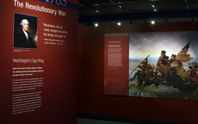 Image of a museum section that focuses on the Revolutionary War.