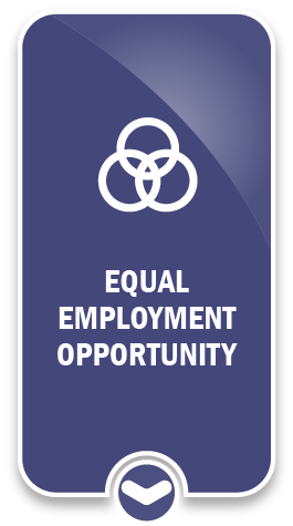 Image of white graphic on purple background. Title. Equal Employment Opportunity.