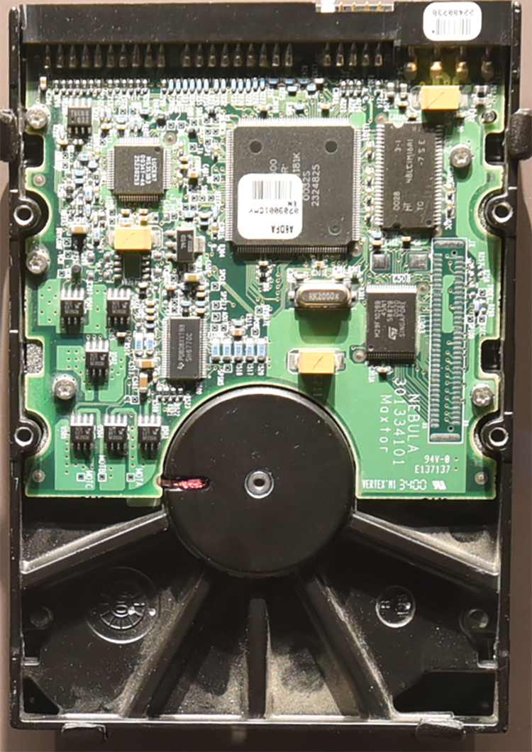 Image of a mechanical hard disk drive.