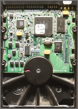 Image of a mechanical hard disk drive.